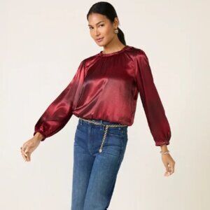 Gather Bottom Satin Blouse from Evereve